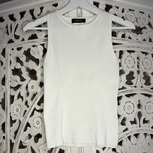 White Ribbed Sweater Tank Top - Picture 2 of 4